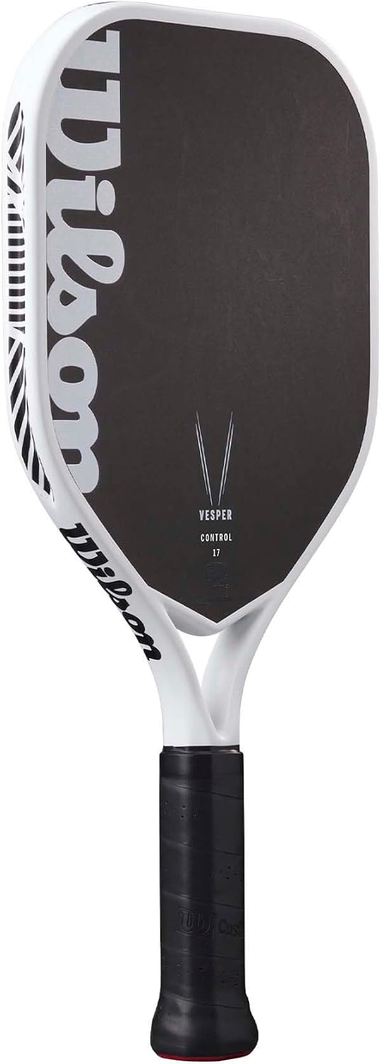 Vesper Control 17 Pickleball Paddle, Bladder-Moulded Frame, Open-Throat Design, Pure Carbon Face, Dense Foam Core, Fusion Handle, Broad Shape, Size: 2 Black