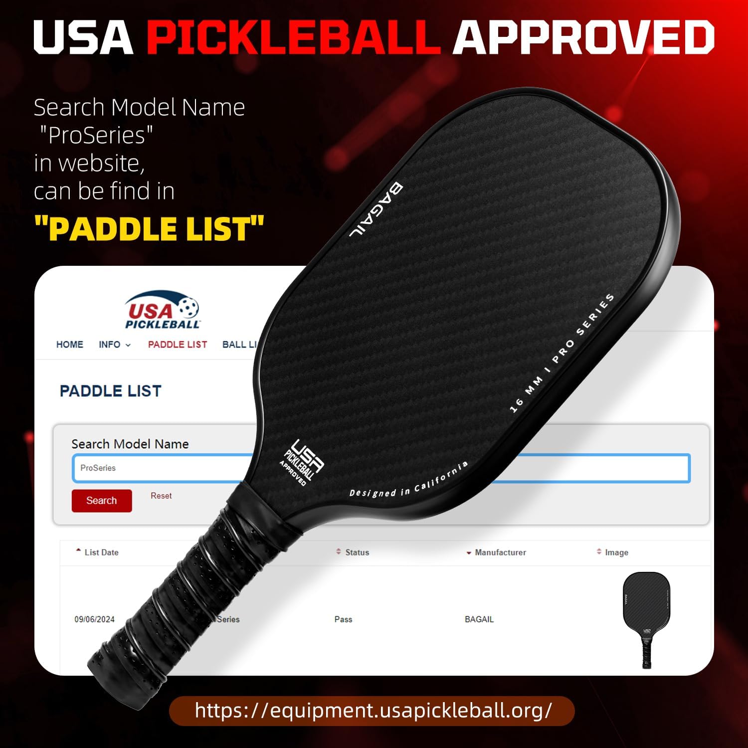 BAGAIL Pickleball Paddles Set, Pickle Ball Rackets with 4 Balls, Light - High Shock Absorption - Ergonomic, Suitable for Indoor and Outdoor Pickleball Games Black 2-Pack