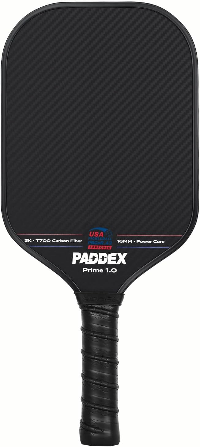 Pickleball Paddles - Professional Carbon Fiber Pickleball Paddle with 16mm Power PP Honeycomb Core, Pickle ball Rackets Designed for Ultimate Spin & Consistency, USAPA Approved PBCoR 0.43 Certified