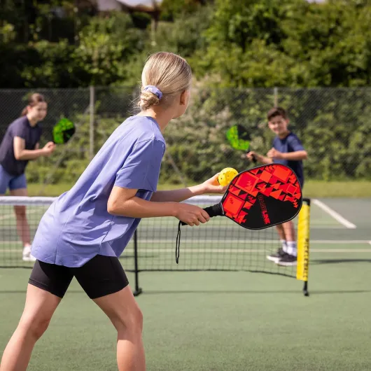 Baseline Pickleball Paddles Set, FSC Wooden Rackets with Accessories, Premium Pickleball Bats and Balls for Indoor and Outdoor Use 4 Player + Net