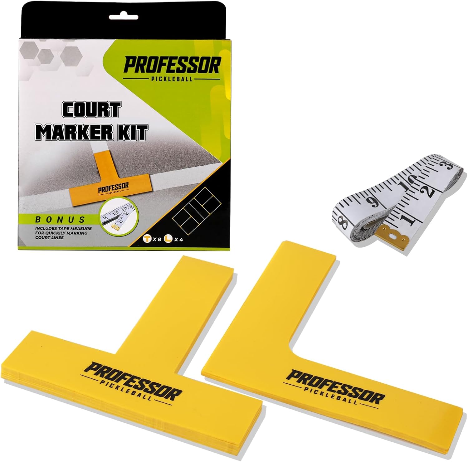 Court Marking Kit – Regulation Size Portable Pickleball Court Lines with Precision Tape Measure for Quick and Easy Setup – Perfect for Outdoor and On-The-Go Play