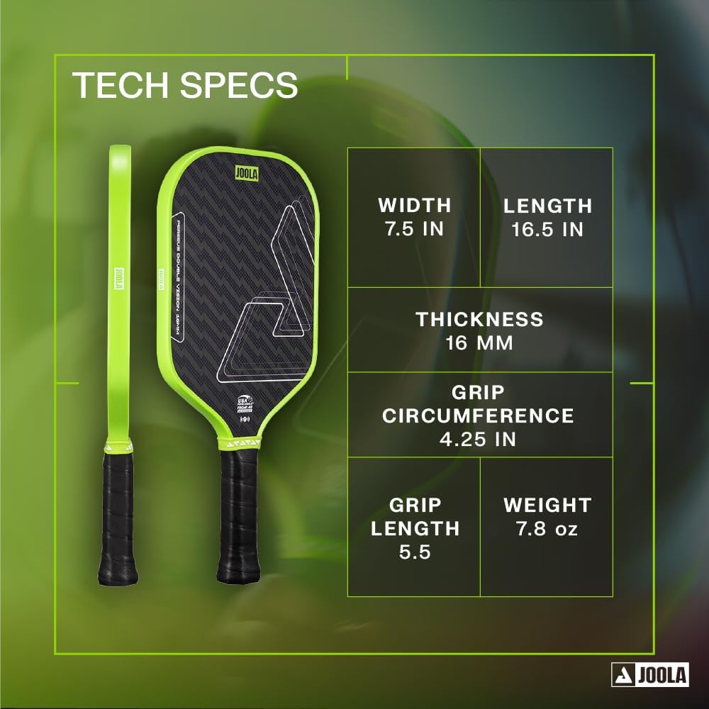 Vision/Double Vision Pickleball Paddles -SK Film for Reduced Vibration- USAP Approved Perseus Double Vision - Charge Green