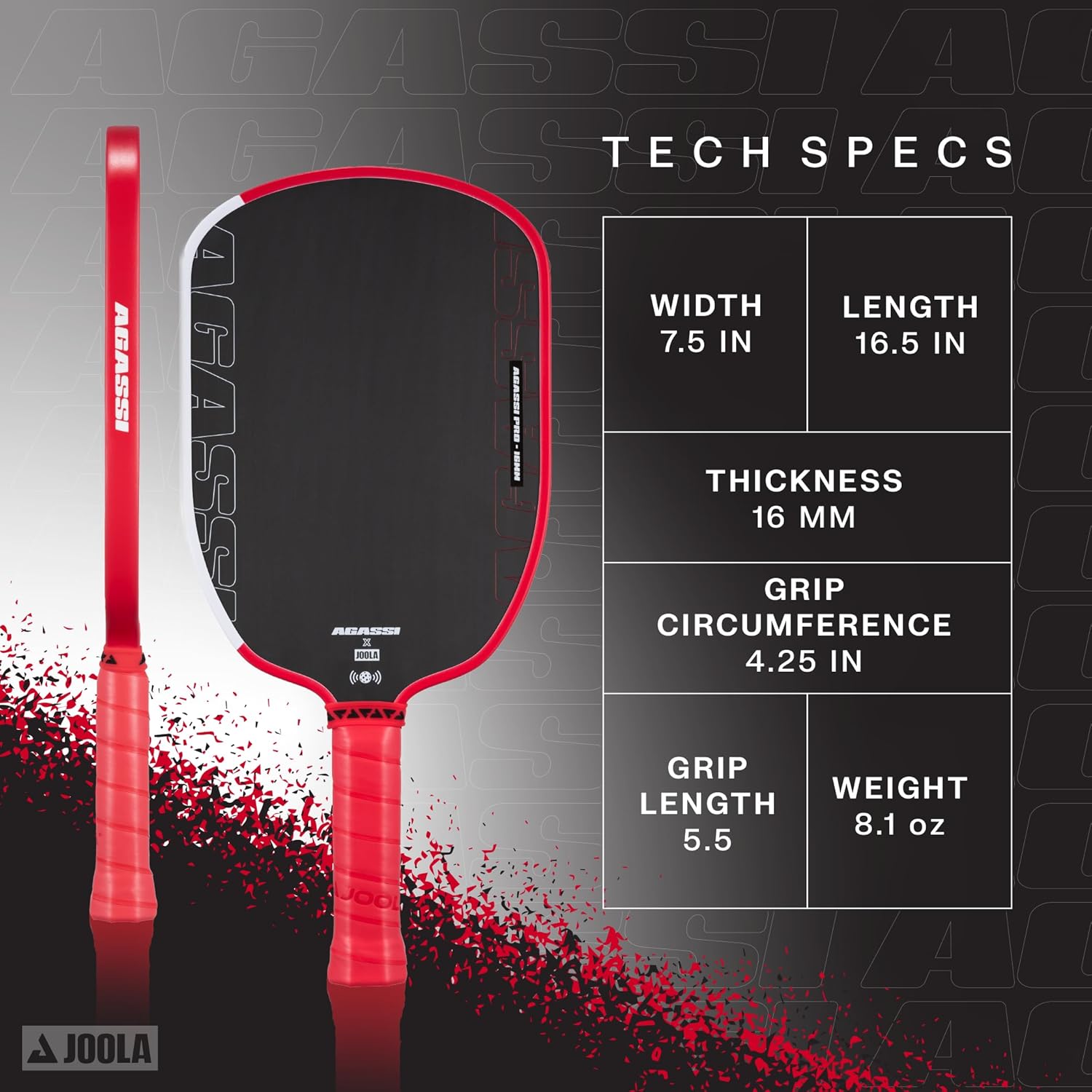 Pickleball Paddle Pro IV professional paddle USAP certified Agassi Pro IV 16