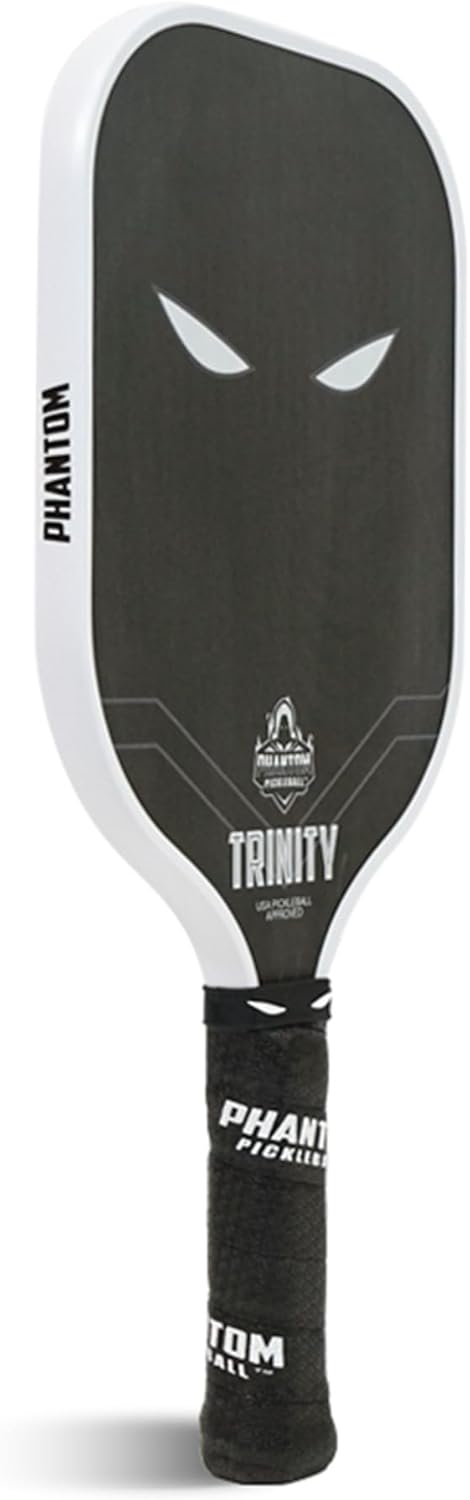 Phantom Trinity T700 Raw Carbon Fiber Pickleball Paddle - 14mm Thermoformed Pro Pickle Ball Paddle with Premium Pickleball Paddle Cover – C4 Polypropylene Power Core Pickleball Racket