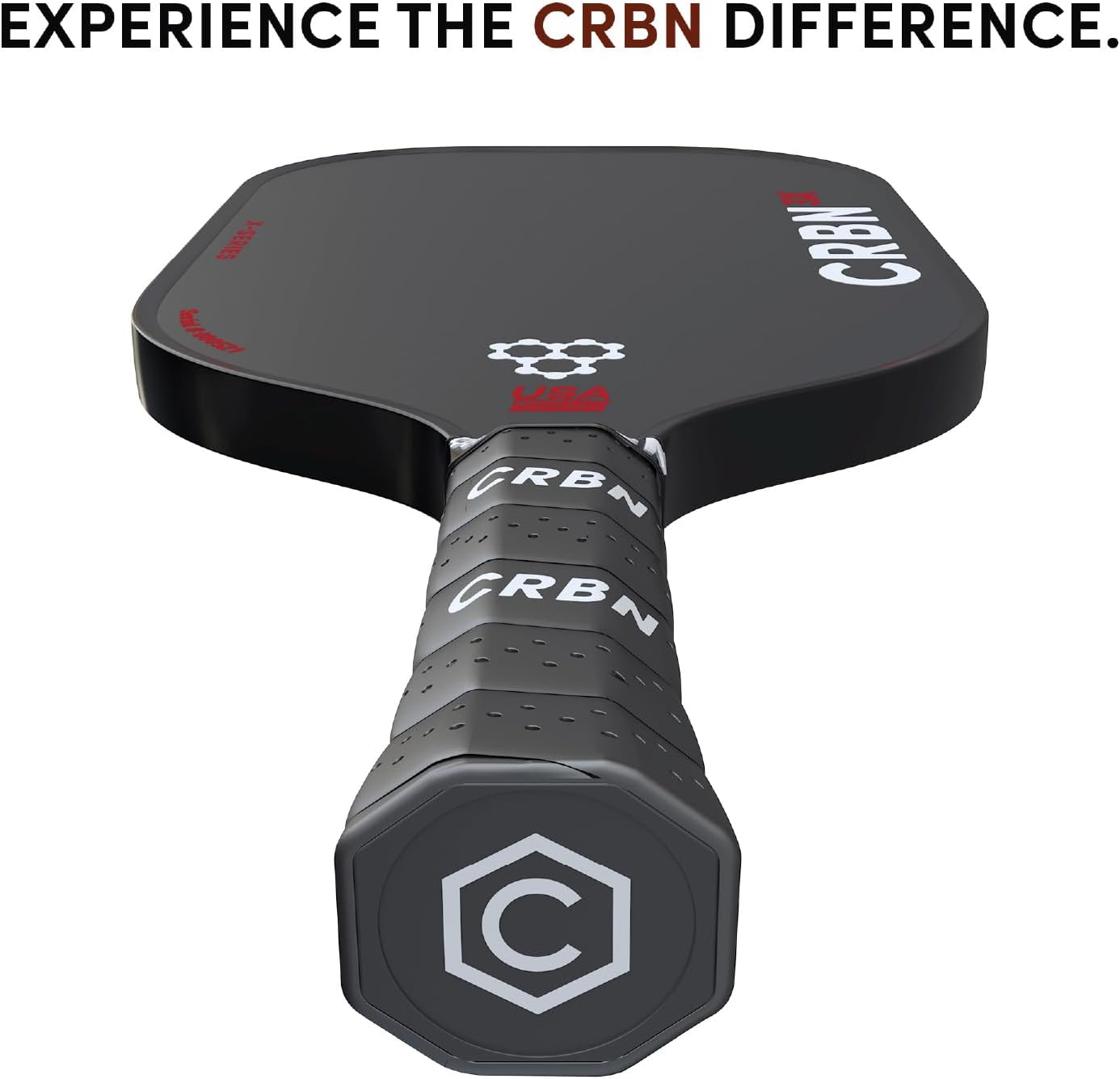 CRBN X Series Power Pickleball Paddle - Carbon Fiber Pickleball Paddle with Foam Injected Edges for Expanded Sweet Spot Red White