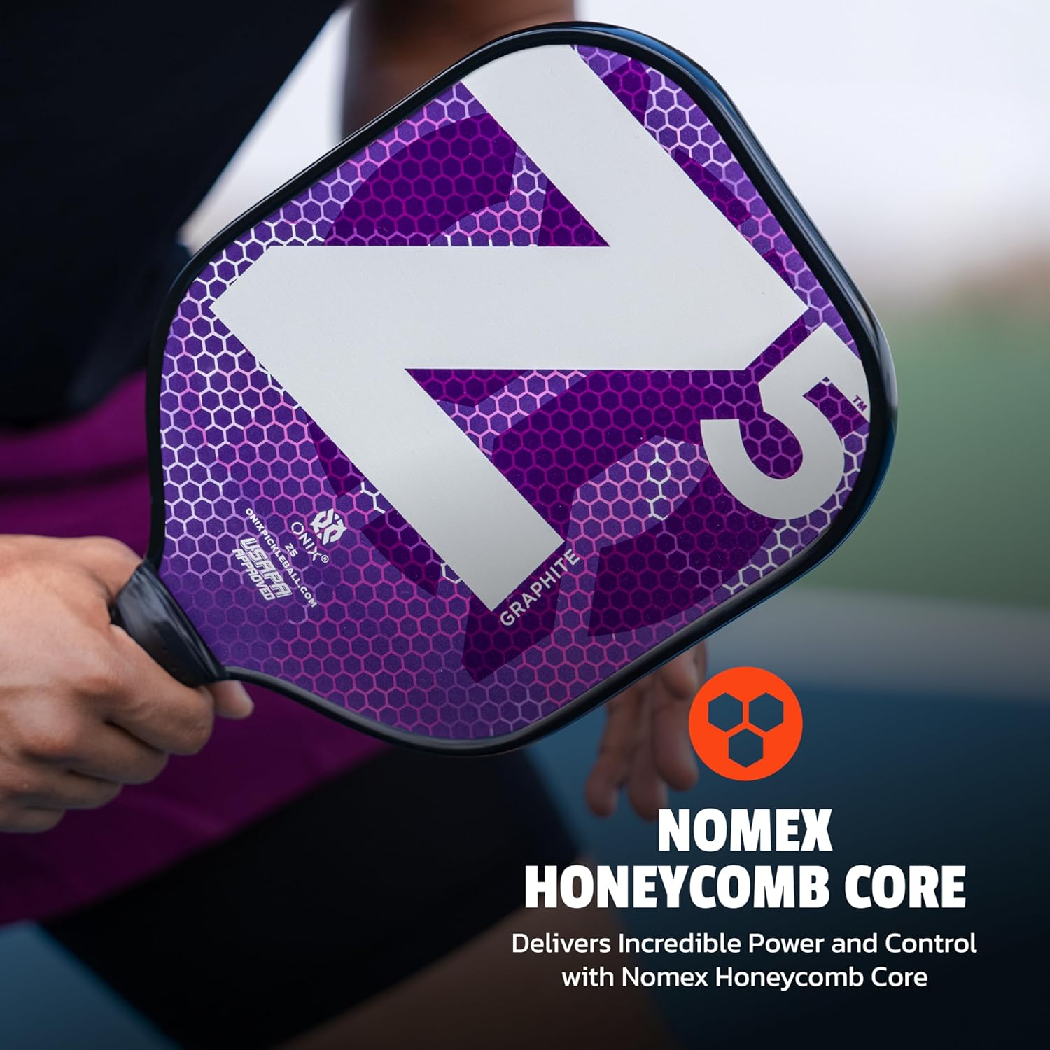 ONIX Graphite Z5 Graphite Carbon Fiber Pickleball Paddle with Comfort Grip Cushion - USA Pickleball Approved ONIX Graphite Z5 - Purple