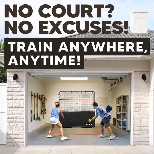 Pickleball Rebound Net Training Equipment Aid, Adjustable Angle & Easy Setup - Perfect Your Forehands Backhands Dinks Volleys Accuracy Coordination Kitchen Control