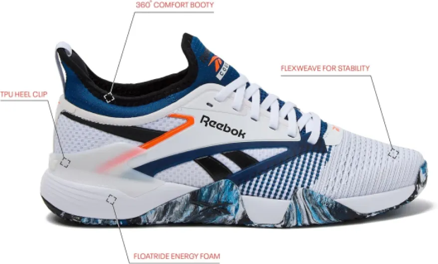 Damen Nano Court Sneaker 9.5 UK Footwear White Black Athletic Blue