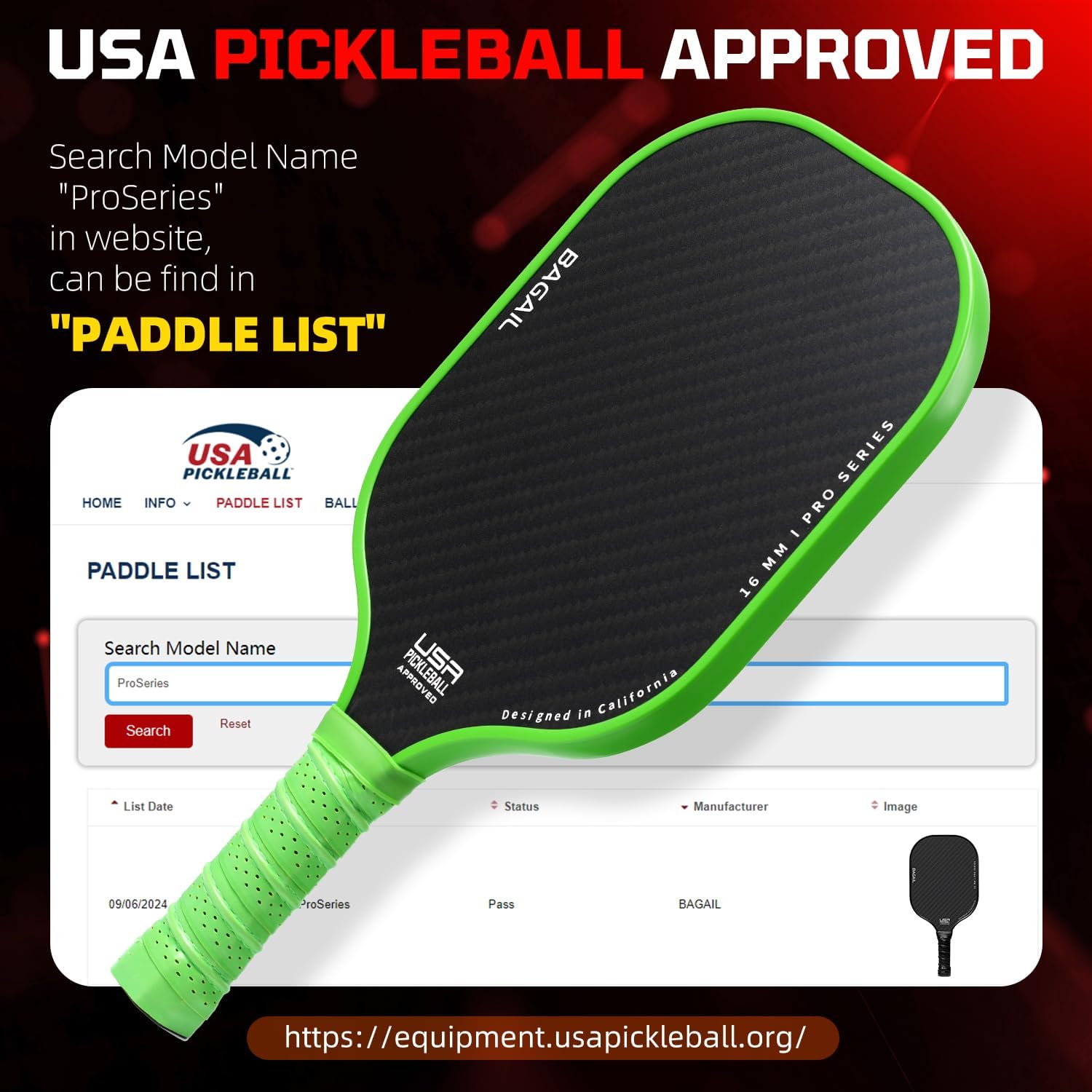 BAGAIL Pickleball Paddles Set, Pickle Ball Rackets with 4 Balls, Light - High Shock Absorption - Ergonomic, Suitable for Indoor and Outdoor Pickleball Games Green 4-Pack