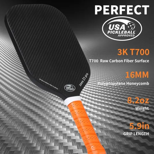 ZOEA Pickleball Paddle, USA Pickleball Approved, 16MM Polypropylene Honeycomb Core, Ideal for Novice and Professional Players