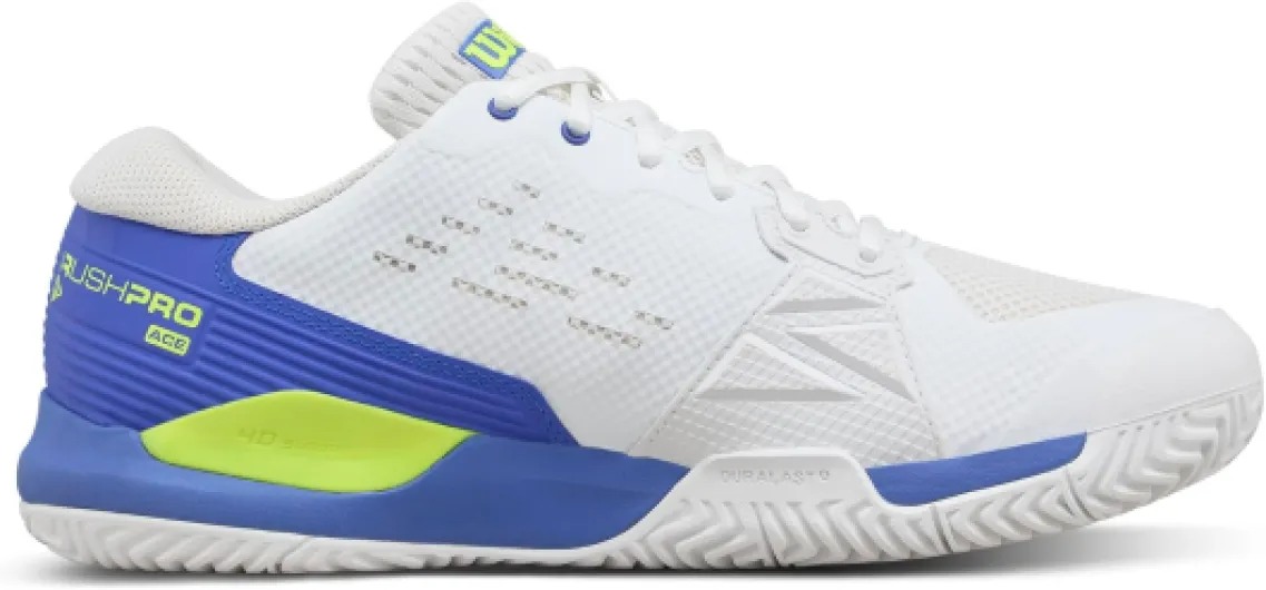 Mens Rush Pro Ace 11 UK White Amparo Blue Safety Yellow