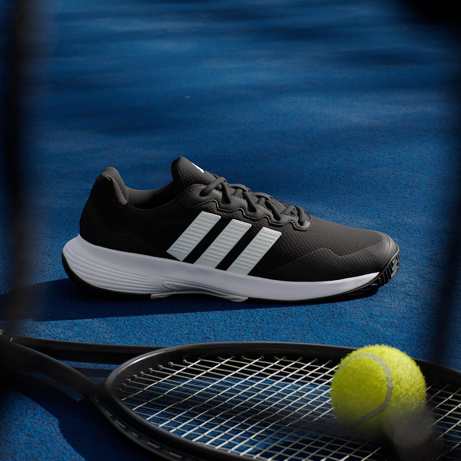 Adidas Men's GAMECOURT 2 Tennis Shoes 10 UK Core Black Ftwr White Silver Met