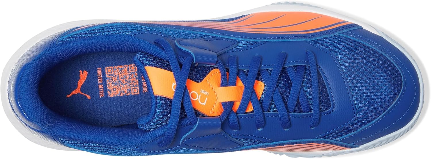 Men's Nova Court Pickleball ShoeSneaker 8 UK Vivid Blue Heat Fire Puma White Glowing Red