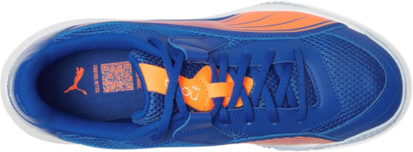 Men's Nova Court Pickleball ShoeSneaker 8 UK Vivid Blue Heat Fire Puma White Glowing Red