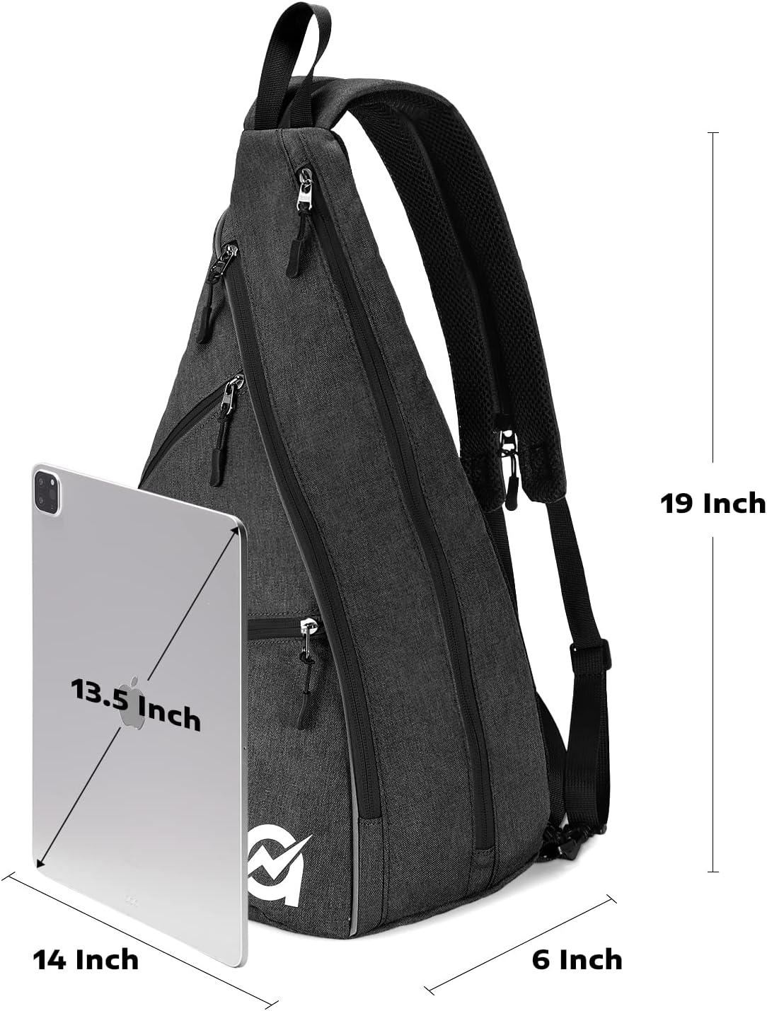 A11N Pickleball Bag, Reversible Crossbody Sling Bag/Backpack for Women Men Black
