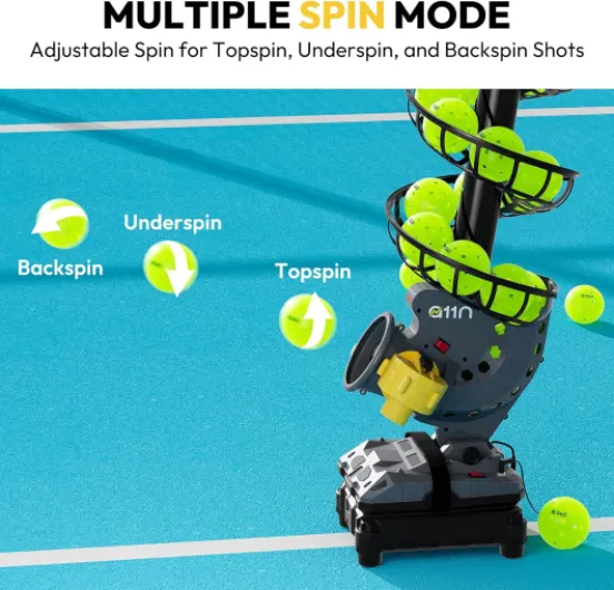 A11N Pickleball Automatic Launcher – Adjustable Speed, Spin & Angles for Dinks, Chops, Volleys & Serves – Auto Swing for Forehand & Backhand Training – Indoor/Outdoor Use for All Skill Levels