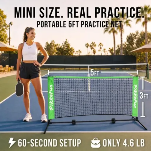 Mini Pickleball Net 5 ft Review: a simple dink trainer that fits in your garage
